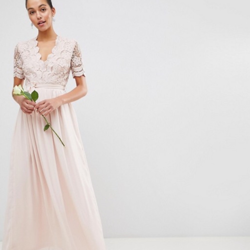 ASOS Club L Short Sleeve Crochet Lace Maxi Dress